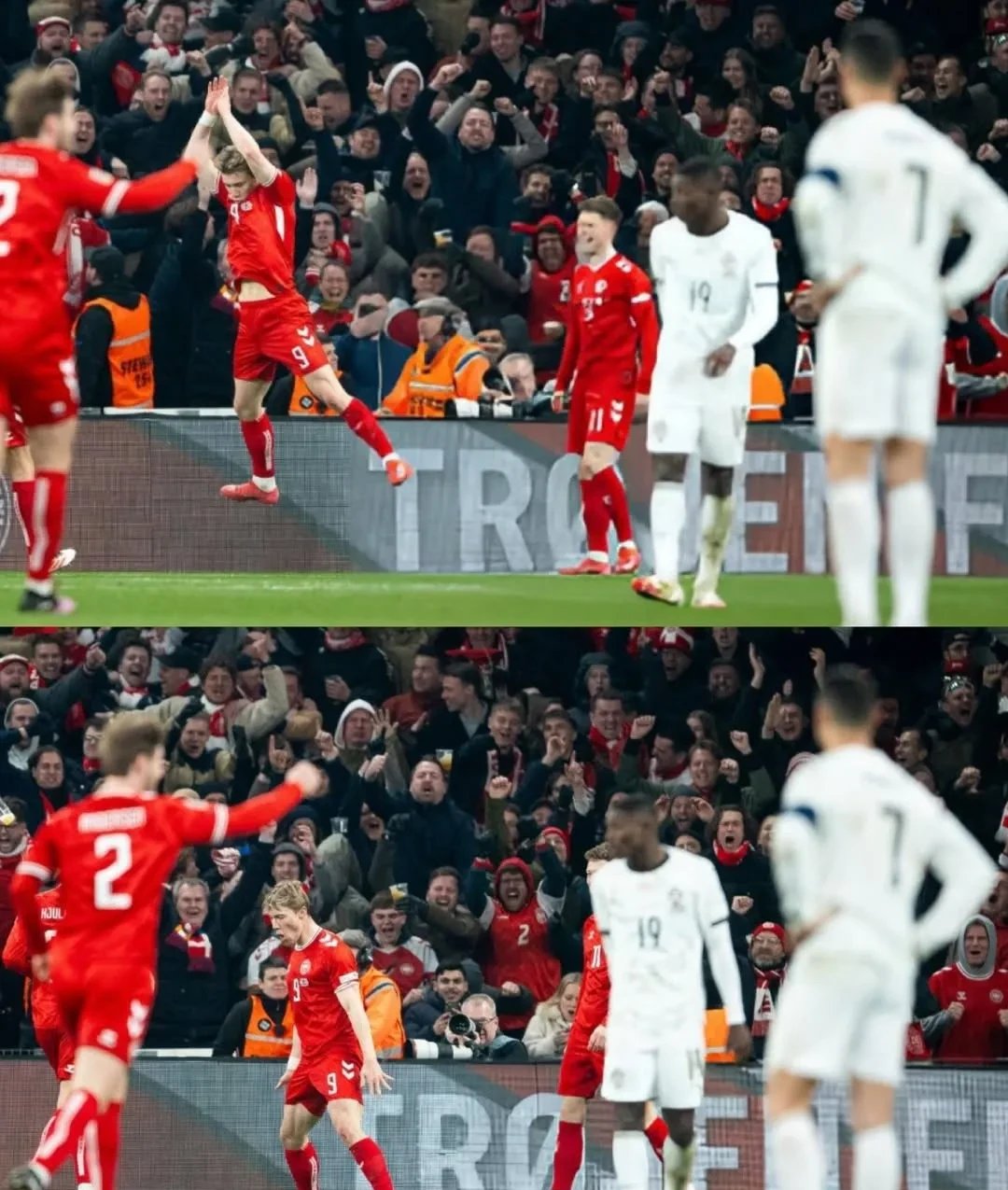 力战场上！足球比赛球员竭尽全力